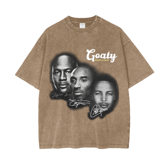 Acid Wash Oversize T-Shirt MJ, Kobe, Steph - 250 GSM