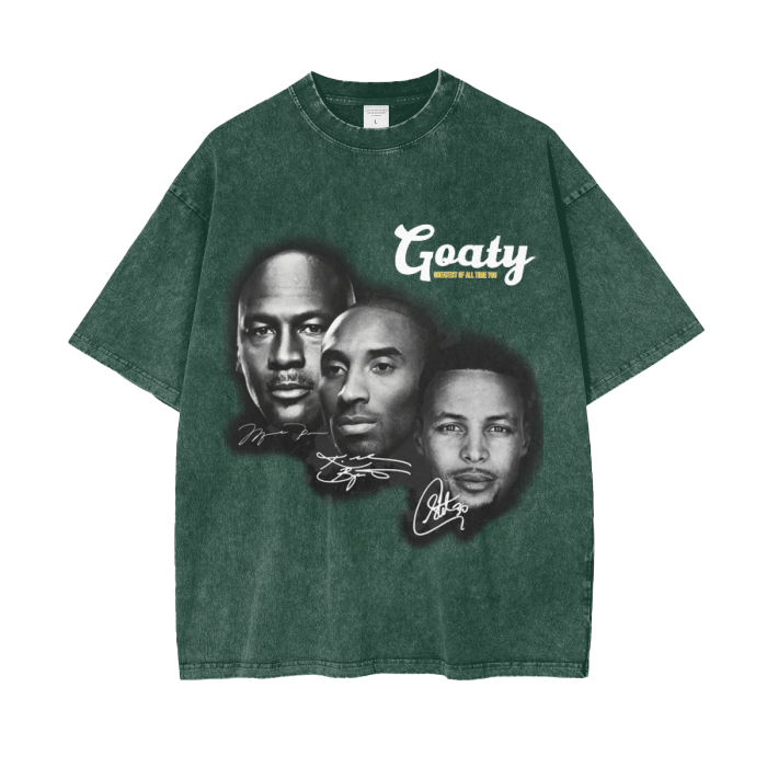 Acid Wash Oversize T-Shirt MJ, Kobe, Steph - 250 GSM