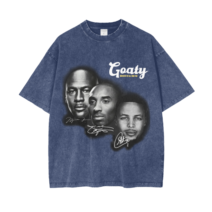 Acid Wash Oversize T-Shirt MJ, Kobe, Steph - 250 GSM