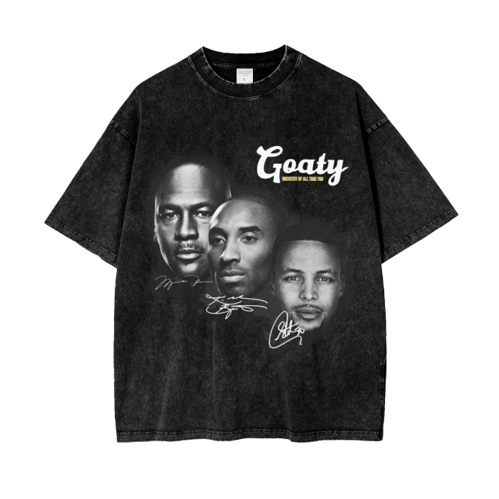 Acid Wash Oversize T-Shirt MJ, Kobe, Steph - 250 GSM