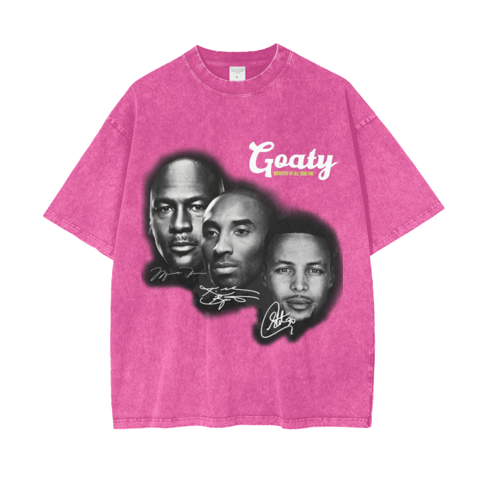 Acid Wash Oversize T-Shirt MJ, Kobe, Steph - 250 GSM