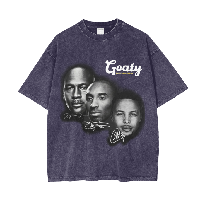 Acid Wash Oversize T-Shirt MJ, Kobe, Steph - 250 GSM