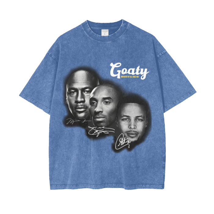 Acid Wash Oversize T-Shirt MJ, Kobe, Steph - 250 GSM