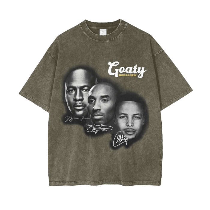 Acid Wash Oversize T-Shirt MJ, Kobe, Steph - 250 GSM