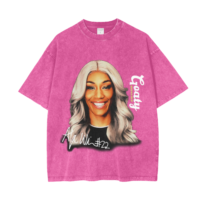 Aja Pretty Girls Rock Acid Wash Oversize T-Shirt - 250 GSM