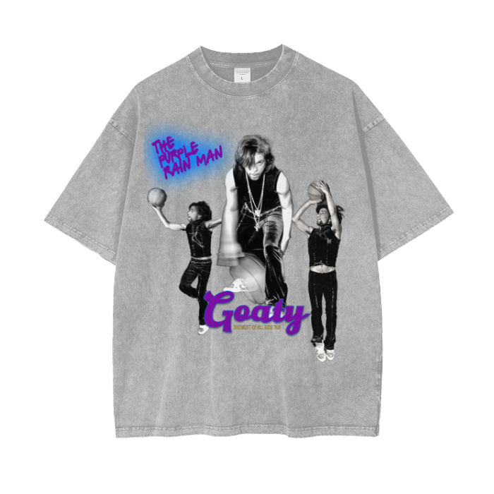 Acid Wash Oversize Purple Reign Man T-Shirt - 250 GSM