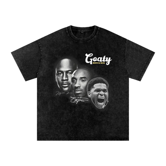 Snow Washed Oversized Mj Kobe Ant Cotton T-Shirt