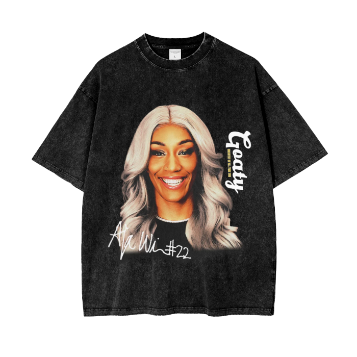 Aja Pretty Girls Rock Acid Wash Oversize T-Shirt - 250 GSM