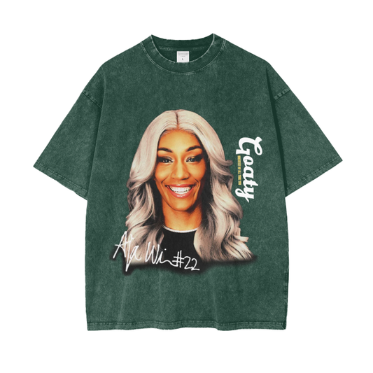 Aja Pretty Girls Rock Acid Wash Oversize T-Shirt - 250 GSM