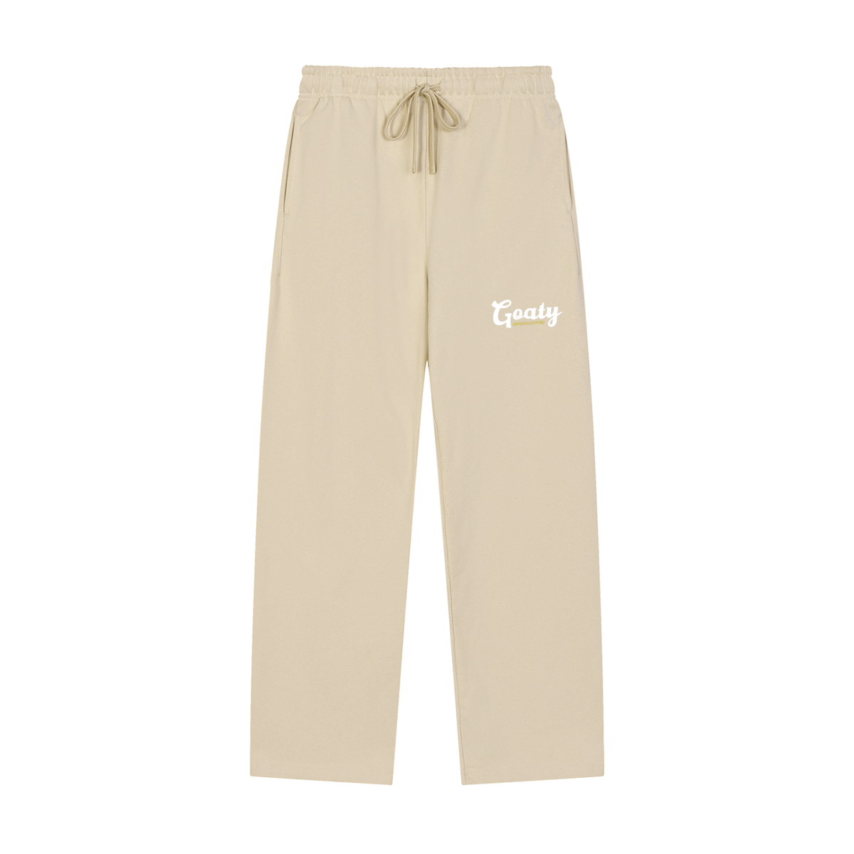 Solid Color Straight-Leg Sweatpants
