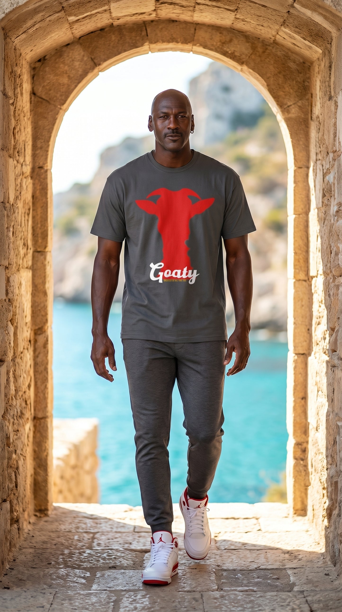 Essential Cotton big head silhouette T-Shirt