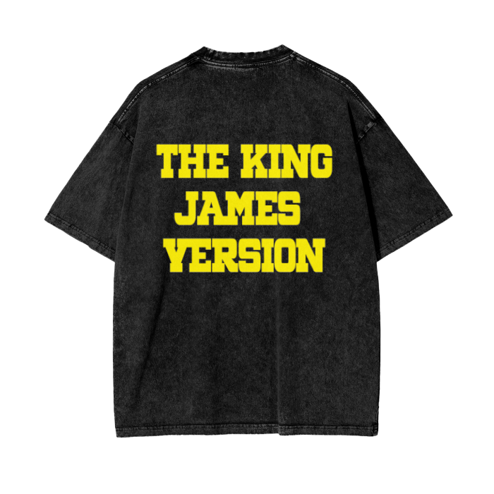 Acid Wash Oversize T-Shirt, The King James Version  - 250 GSM