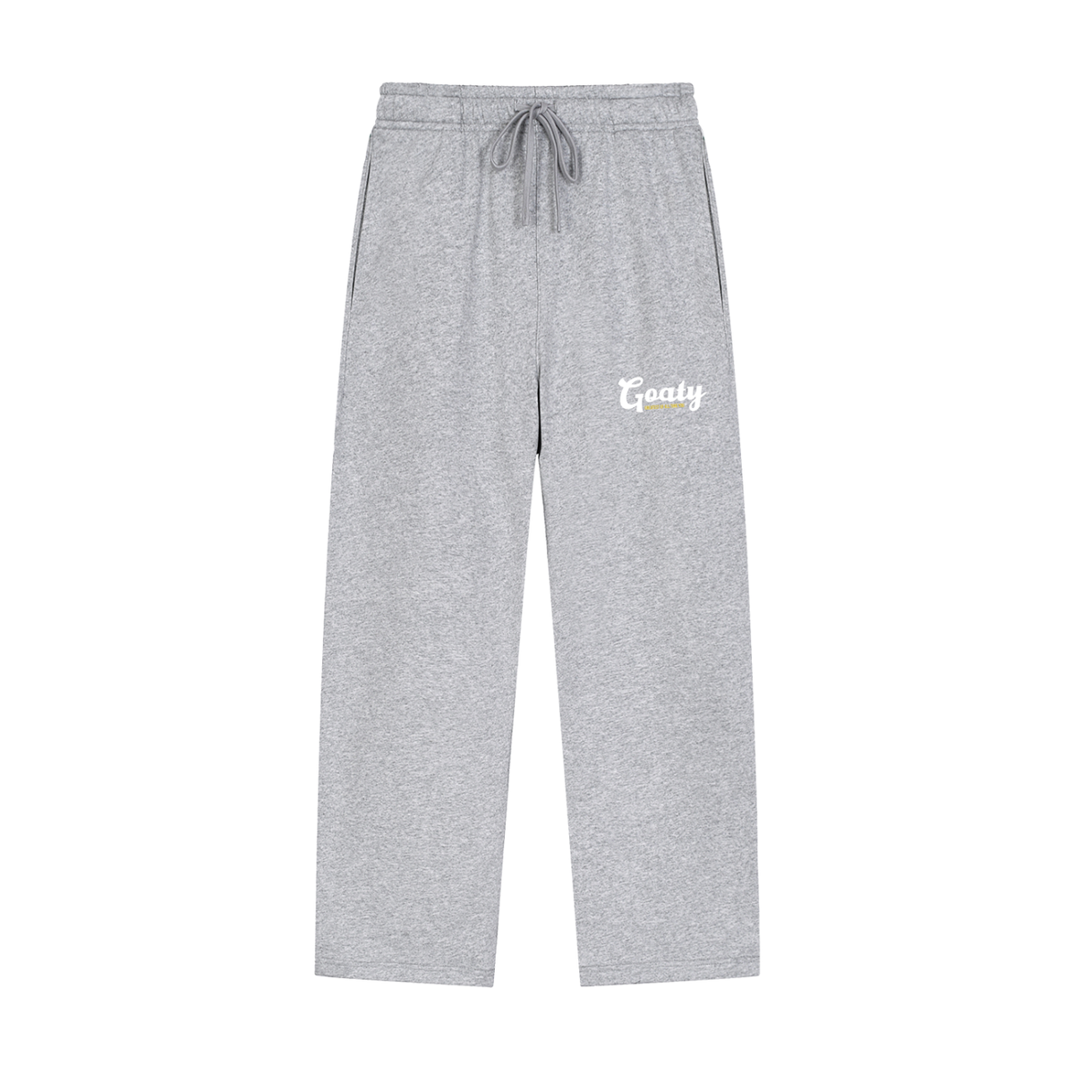 Solid Color Straight-Leg Sweatpants